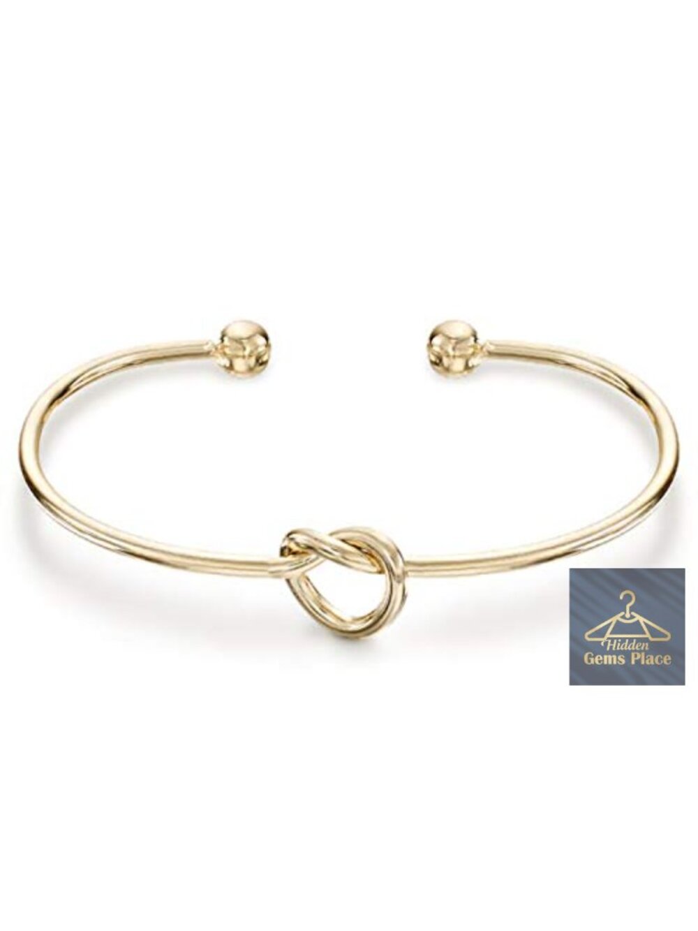 14K Gold Plated Adjustable Infinity Love Knot Bangle Bracelet